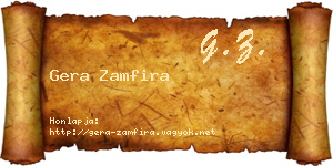 Gera Zamfira névjegykártya